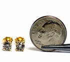 New 14k yellow gold .59ct I2 H round diamond stud earrings .91g butterfly backs — photo 3