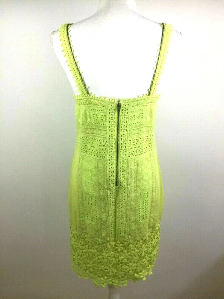 Vestido para mujer Yoana Baraschi amarillo verde algodón, talla 4 nuevo con etiquetas  Foto 4 de 4