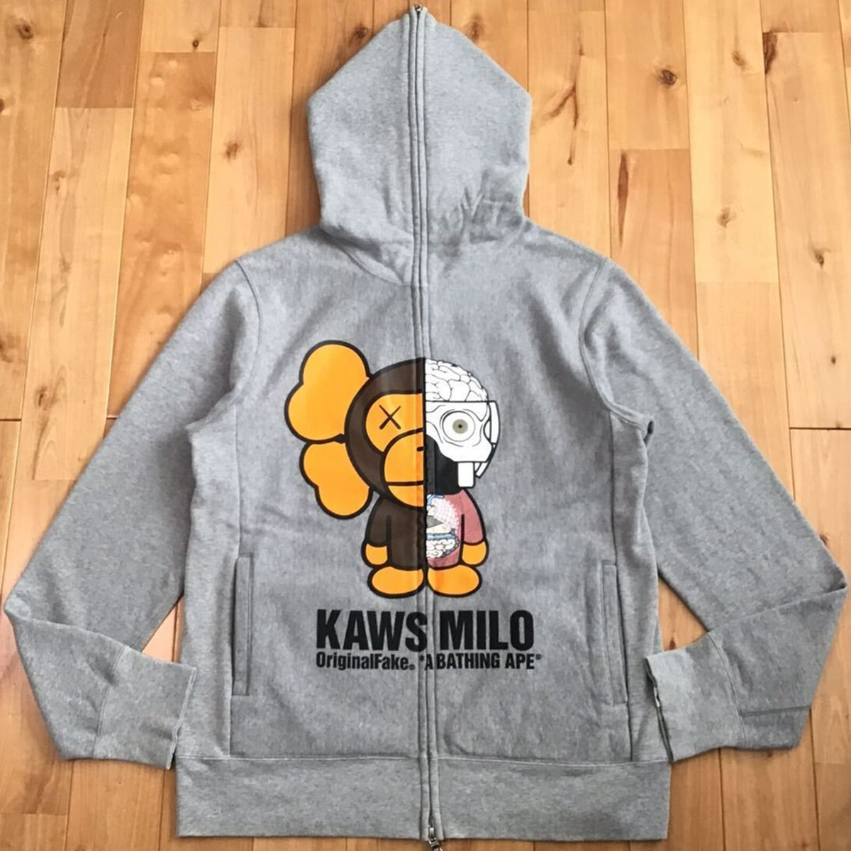 A BATHING APE OriginalFake KAWS MILO Human Body FULL ZIP HOODIE