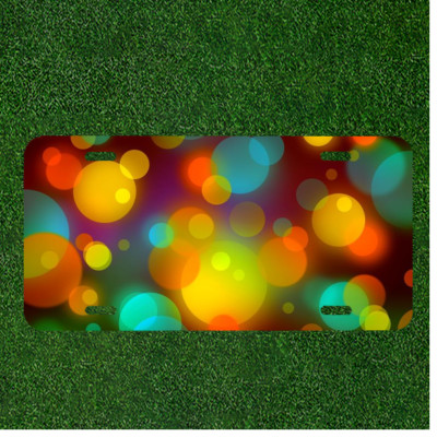Custom Personalized Car License Plate With Bokeh Background Texture Colorful