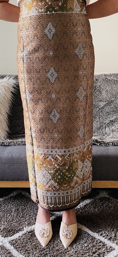 Thai Lao Silk Traditional Wedding Dress Fabric - Picture 11 of 27