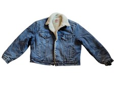 Vtg Levi's Sherpa Denim Jacket Trucker Size 48 R XL Made in USA