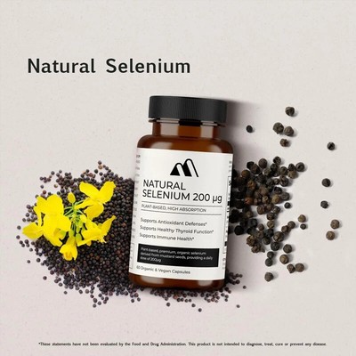 Selenium 200mcg Capsules - Vegetarian, Gluten Free, Non GMO -60 Capsules