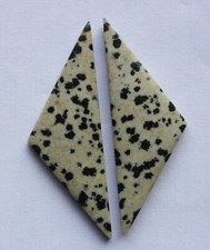 37.20 Cts Natural Dalmation Jasper 47.6mm X 16.6m each Cabochon Loose Match Pair