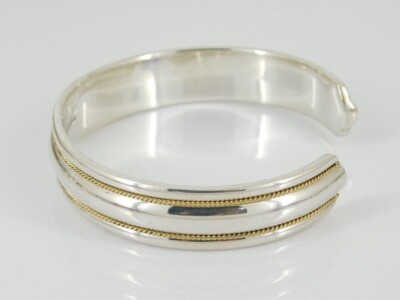 Tiffany Silver 18K Yellow Gold 1/2