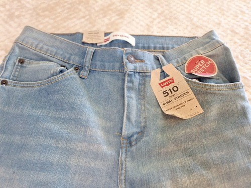 Levis 510 Skinny Stretch Jeans Youth's Teen Size 18 29X29 Acid Wash Denim Boys - Picture 3 of 15