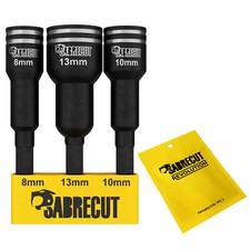 SabreCut Impact Rated Drill Driver Magnetic Nut Socket Bit Set 1/4'' Hex Drive