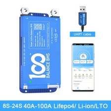 8S-24S 40A-100A Lifepo4/ Li-ion/LTO Battery Protection Smart BMS Balance BT/UART