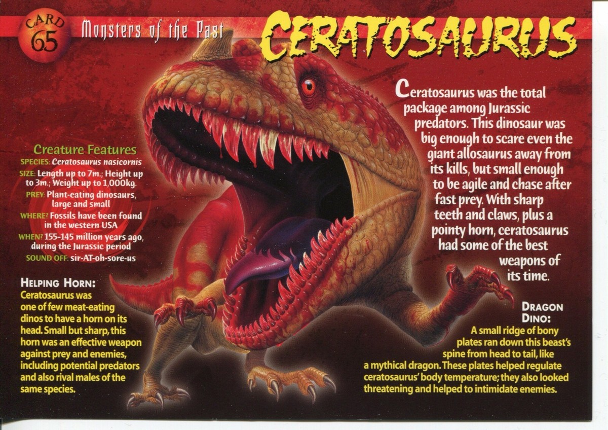 Weird N' Wild Creatures Monster of the Past Card 65 # Ceratosaurus