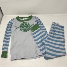 Boys Kids Hanna Andersson Star Wars Yoda Striped Pajama Set Blue Green