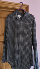 Next Men's Black and Grey Checkered Shirt Long Sleeve Small