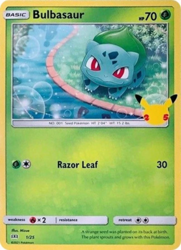 Bulbasaur 1/25 25th Anniversary McDonald's Promo Near Mint Pokemon DNA GAMES