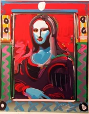 "MONA LISA" BY PETER MAX - SIGNED, NUMBERED, 40 X 32 INCH, COA -RARE