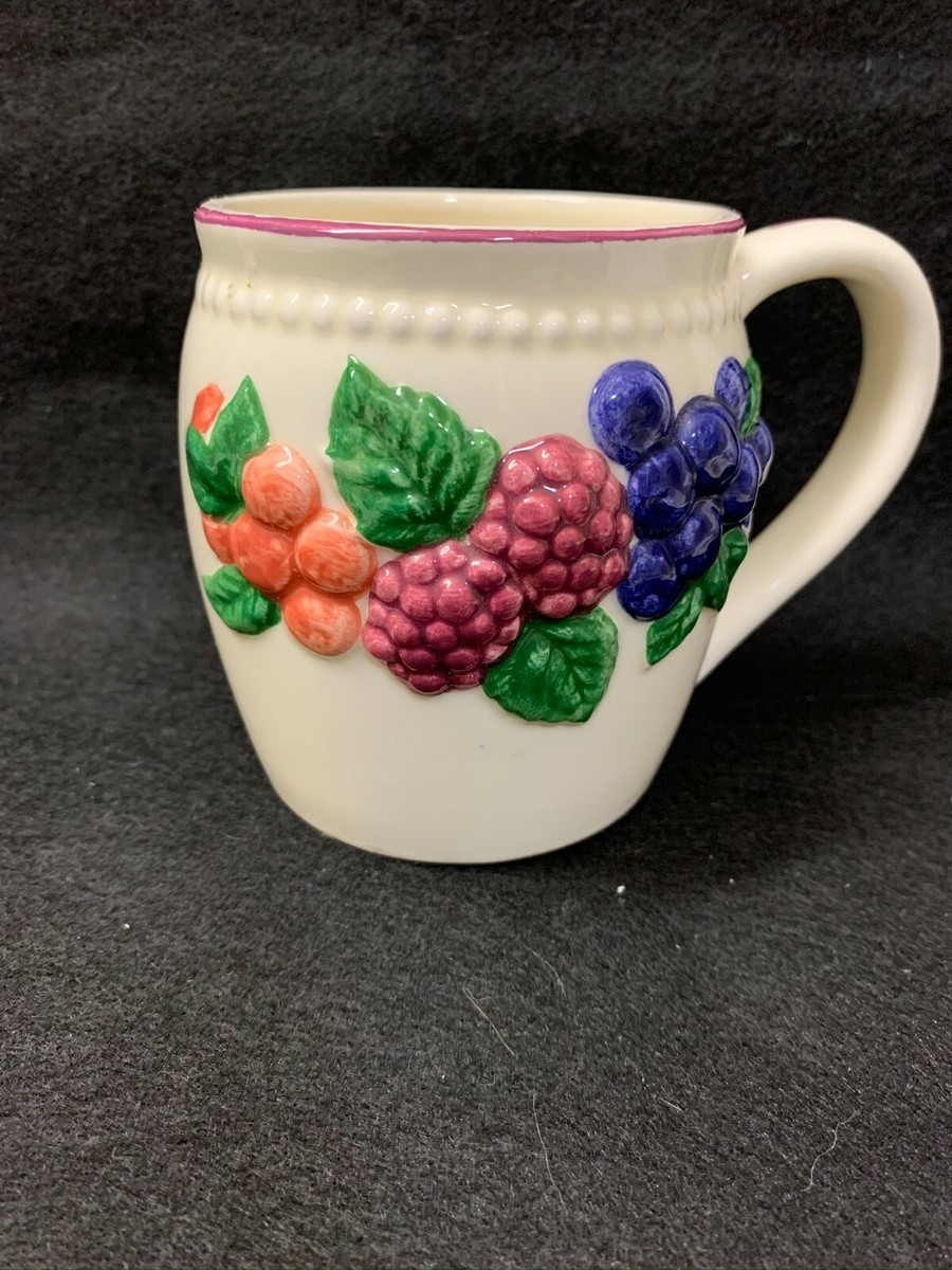 Vintage Otagiri, Japan Ceramic Mug Berry Pattern designed by Mary Ann Baker