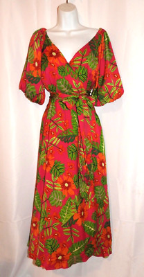 Dress Forum Los Angeles Vibrant Floral Maxi Wrap Dress Small NWOT Vacation Beach