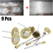 Brosses ?? roue en fil de laiton r??sistantes 9 pi??ces pour surfaces m??talliqu