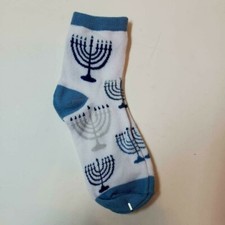New Beautiful Hanukah Design Adult/Kids Socks Size 9-11 2 Pairs