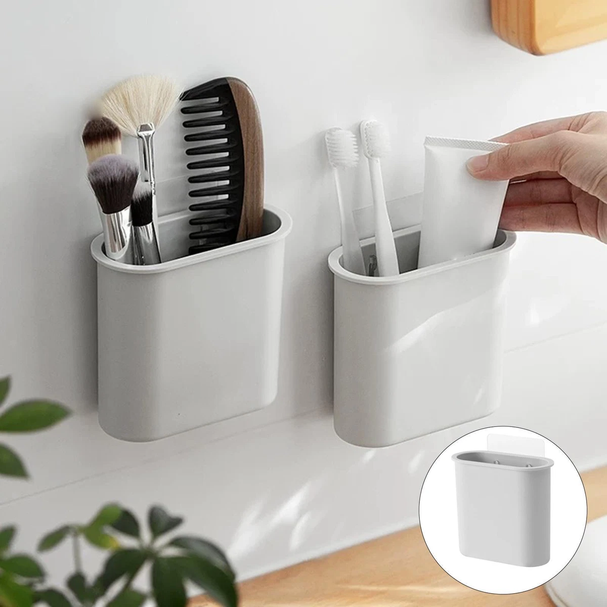 Shower outlet toothbrush holder