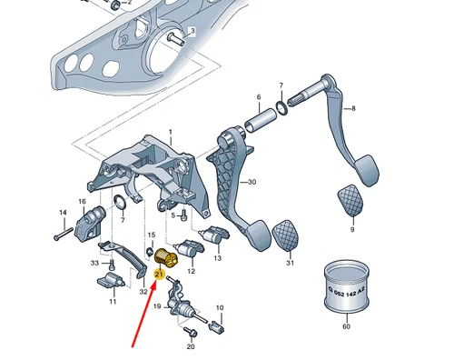 NEW AUDI A4 B8 CLUTCH PEDAL OVER-CENTER SPRING LHD 4F0721409 - Bild 8 von 9