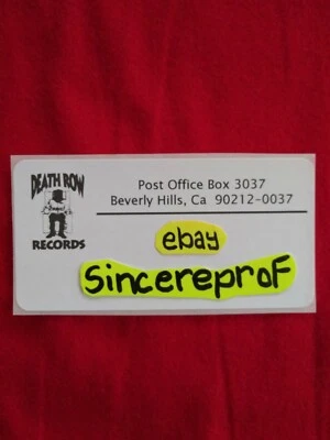 DEATH ROW RECORDS EARLY DAYS VINTAGE AUTHENTIC MAILING LABEL SUGE KNIGHT TUPAC - Image 1 of 4