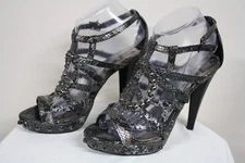 Not Rated Studded Platform Faux Snakeskin Peace Womens Hight Heel Shoes Size 7.5