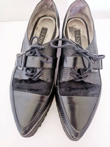SENSO Leather Shoes Flats 38 5 Black 