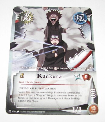 Naruto 2002 Collectible Card Game KANKURO #170 Promo Card Unused