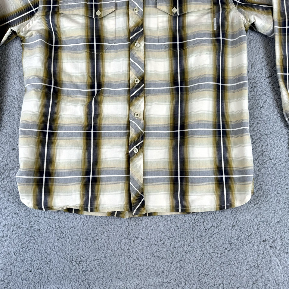 Horny Toad Shirt Mens Medium Tan Grey Check Casual Gorpcore Outdoorsy Hiking - Image 4 of 4