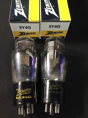 MATCHED PAIR Zenith (Sylvania) 5Y4G Rectifier Radio Amp VACUUM TUBES E.8094