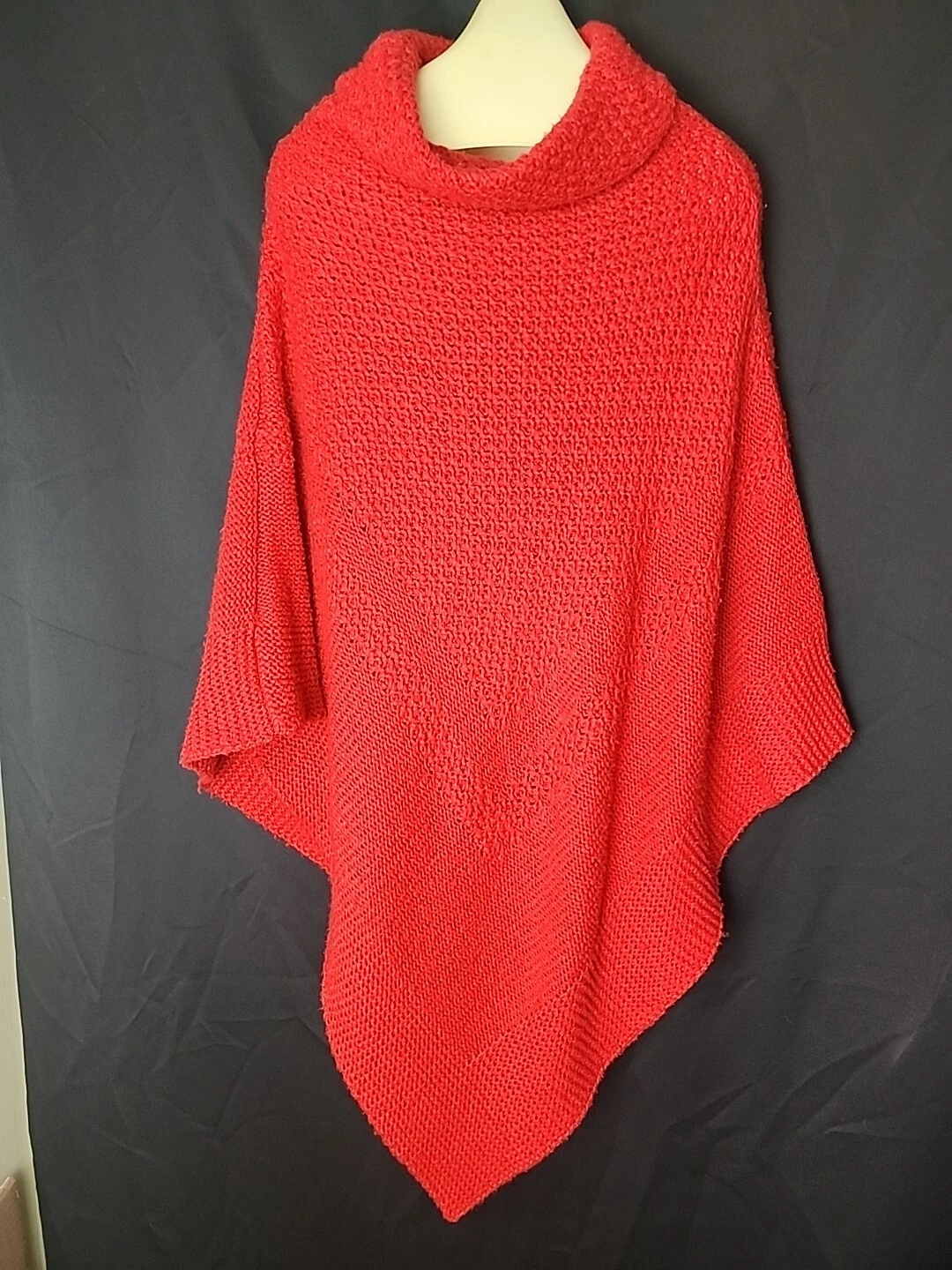 Old Navy Red Knit Poncho Sweater Sz XL- XXL EUC Priority Ship
