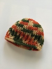 Handmade Autumn Boho Hippie Crochet Beanie Hat Baby Girl Boy 0-3 months Gift