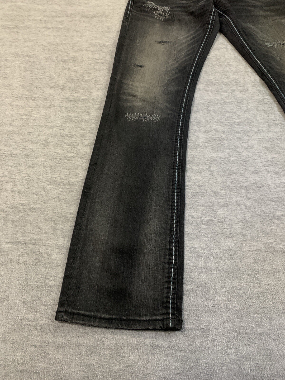 ROCK REVIVAL Mens Jeans 31x34 Triton Slim Straight Embroidered Whiskered Stretch