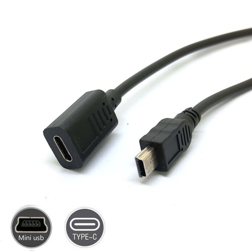 2x Type-C USB 3.1 Female to Mini USB male Charging Data Cable charger Adapter gm - Picture 2 of 11