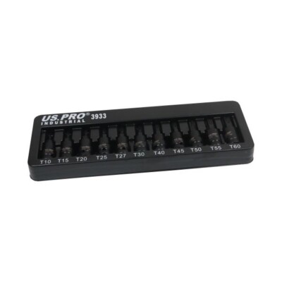 US PRO INDUSTRIAL 11-TEILIG 3/8'' DR Impact Torx Star Bit Steckschlüsselsatz T10 - T60 3933