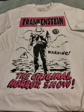 Men's Monsters Frankenstein Original Horror Show Graphic T-Shirt White L NWT