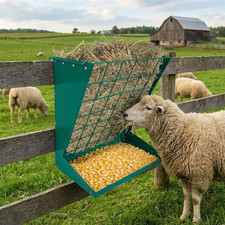 Gro&szlig;e 2-in-1 Heuraufe 60cm Stahl H&auml;ngend F&uuml;r Schafe Ziegen Pferde Innen & Au&szlig;en