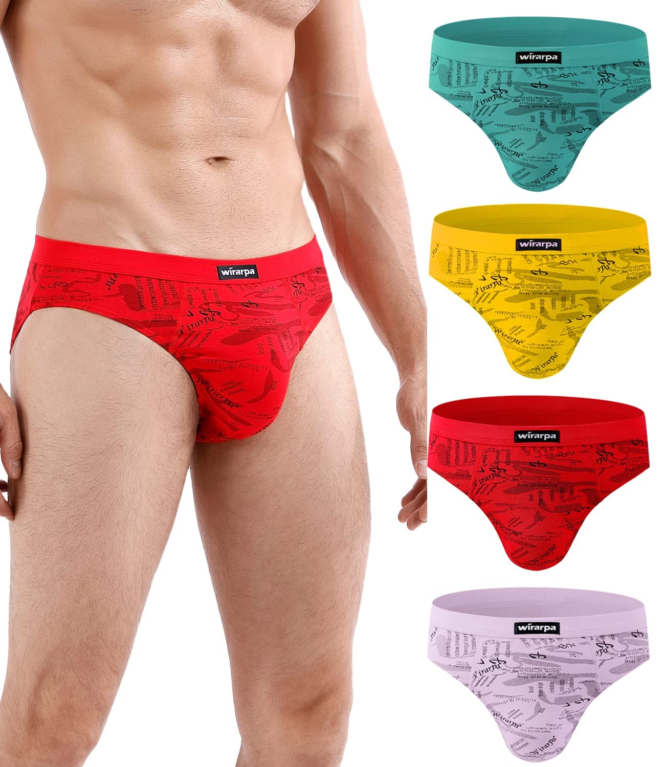 wirarpa Men's Modal Briefs Underwear Super Soft Microfibre Underpants No Front S