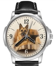 Orologio da Polso TWK Pastore Tedesco Cinturino in Pelle Quadrante 45mm