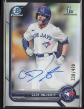 2022 Bowman Draft #CDA-CDY Cade Doughty Chrome Draft Pick Auto Refractor #/499