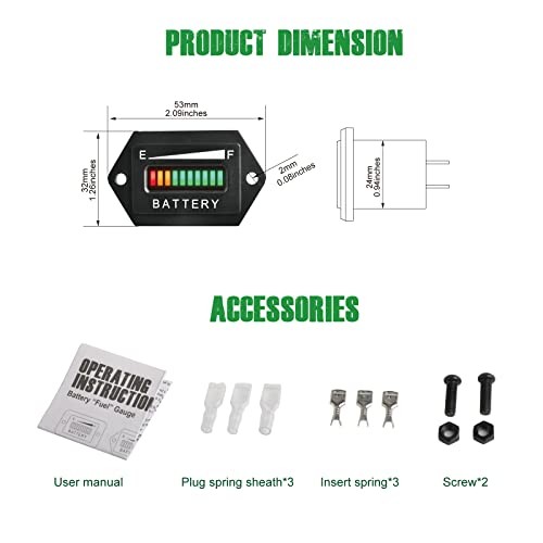 Indicatore batteria al piombo Trojan - 48V LED BI001-ET-48V - Foto 8 di 8