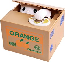 Piggy Bank Cat Stealing Money Coin Box, Electronic Cute Money Saving Coins Cans