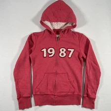 Vintage Aeropostale Hoodie Womens Small Pink 1987 Full Zip Stitched Y2K