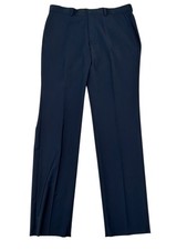 Hugo Boss Mens Slim fit Wool Dress Pants 36 / 36" Unfinished Navy Blue Solid