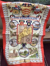 Vintage The Cotswolds Cotton Tea Towel New Old Stock