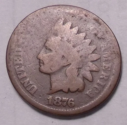 New Listing1876 Indian Head Cent Penny - IHC