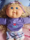 Cabbage Patch Kid Doll Groovy 70s Outfit Curly Blond Hair Blue Eyes  Freckles