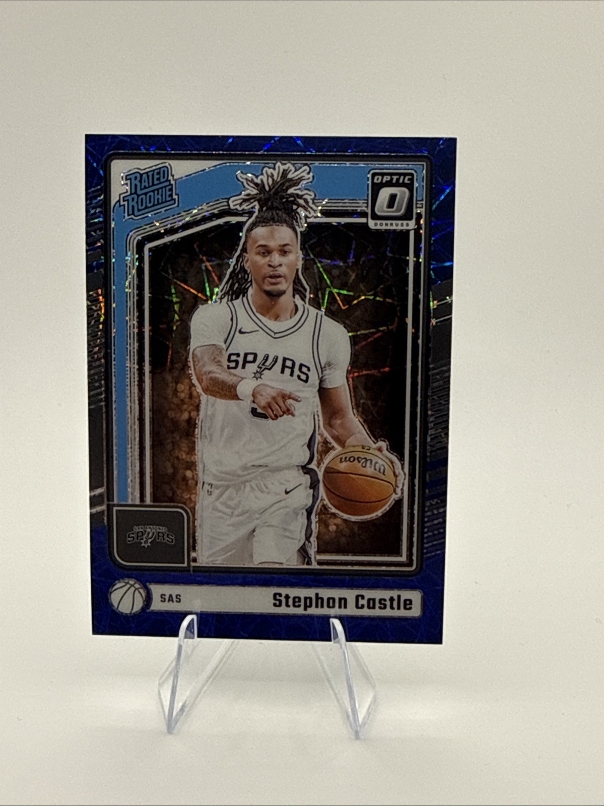 2024-25 Donruss OpticRated Rookie Stephon Castle #254 Blue Velocity Prizm RC