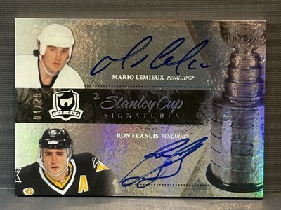 2010-11 UD The Cup Mario Lemieux  & Ron Francis Stanley Cup Signatures /25