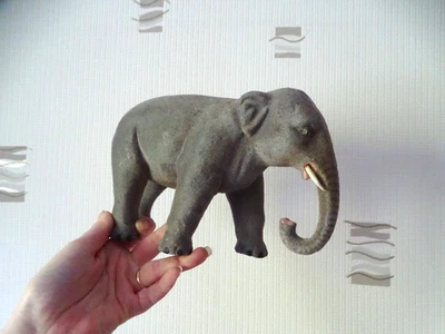 Santon floqué élephant ancien Jules DEVINEAU Nantes XX ème - TAILLE 5 - Photo 1/4
