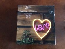 Neon Love Heart Battery Powered Light New In Box